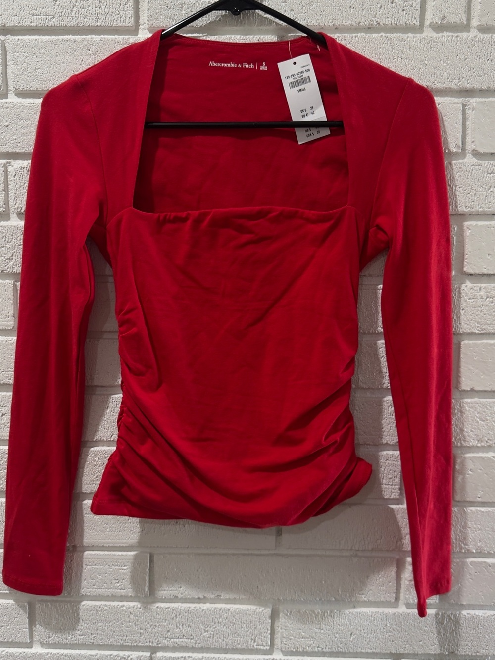 Abercrombie & Fitch Ava Square Neck Long-Sleeve Top Size S NWT